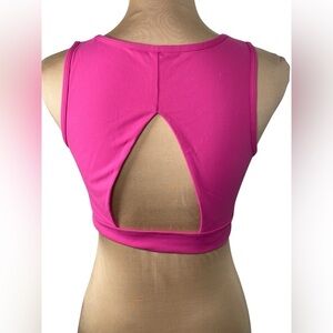 Mono B Hot Pink Cutout Back Sports Bra
